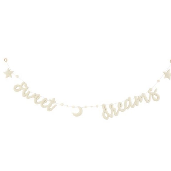 Sweet Dreams Wool Word Garland Wall Decor Hanging - Picture 2 of 6